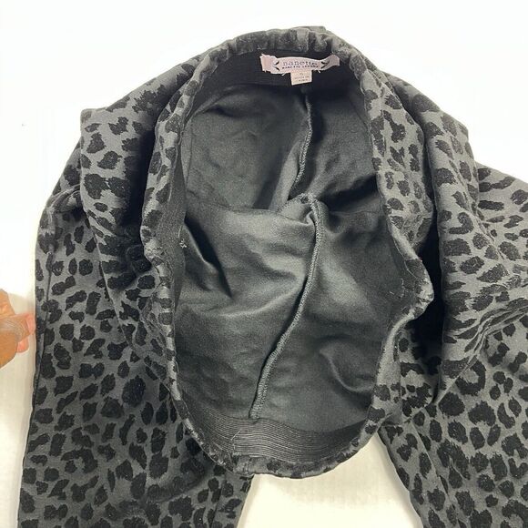 Nanette Lepore Textured Skinny Ankle Pants Black Leopard Print Pull On SMALL - Picture 10 of 12